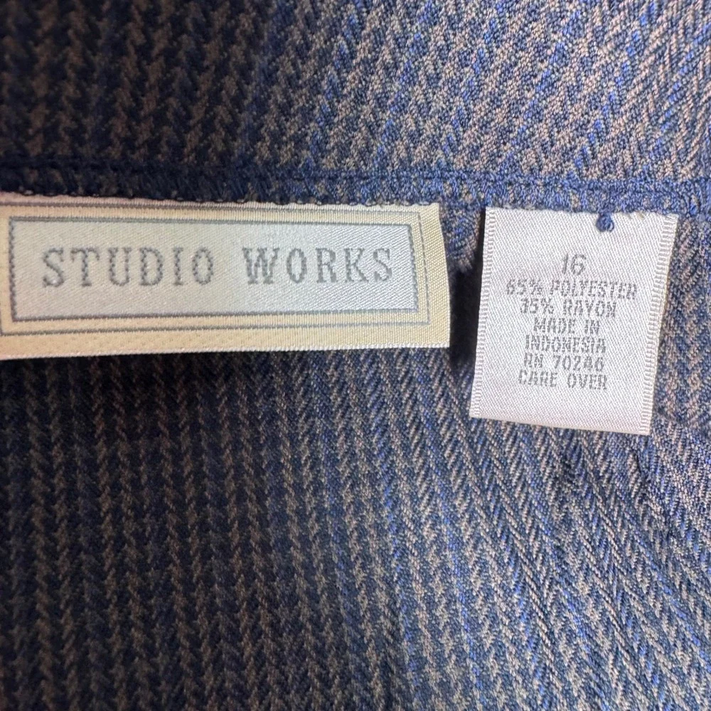 VTG Houndstooth‎ Maxi Skirt Slit Old Money Dark Academia 16 Elegant Chic Classic
